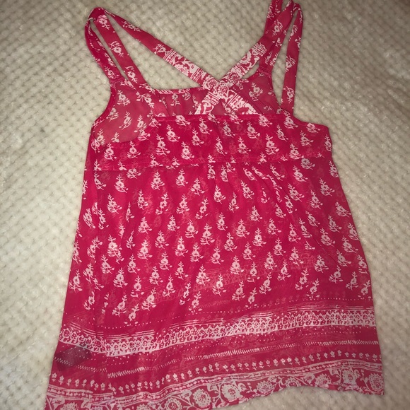 Express pink flower tank top - Picture 2 of 3
